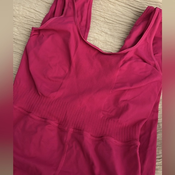 NEW FREE PEOPLE - Pink Athletic Jumpsuit with Criss Cross Back size M/L - Picture 6 of 9